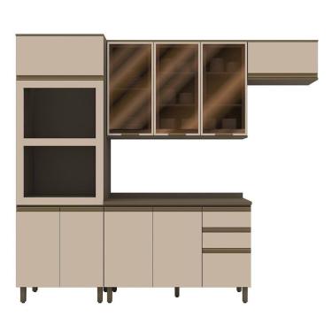 Imagem de Cozinha Modulada Connect 4 Peças Com Torre Quente 2 Fornos Duna/cristal - Móveis Henn Duna/cristal