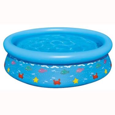 Imagem de Piscina Inflável Infantil Redonda, 520L, Tema Fundo do Mar, 152cm x 38cm, Azul