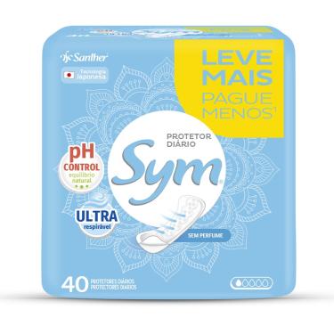 Imagem de Absorvente Sym Protetor Diário Sem Perfume 40 Unidades