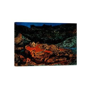 Imagem de Abstrato lona wall art pinturas famosas-Untitled 14-Poster e impressões para decoração casa pronta para pendurar 50x70cm20x27in Tela Embrulhada