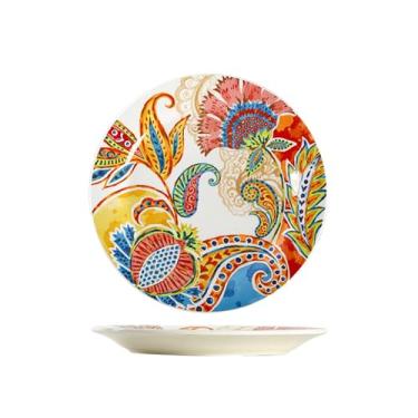 Imagem de American Retro Simple Creative Pastoral Style Underglaze Color Ceramic Steak Plate - Prato pequeno de 23 cm