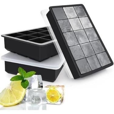 Imagem de Forma de Gelo Silicone Vermelha com Tampa – 15 Cubos Grandes de 27ml, Flexível, Antivazamento, Fácil de Desenformar, Reutilizável e Resistente (2)