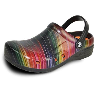 Imagem de Tênis de trabalho masculino Vangelo profissional antiderrapante, sem cadarço, sapato de enfermeiro, chifre, Ritz, preto, branco, limão, várias cores, peça um tamanho acima, Multi Color-2, 16