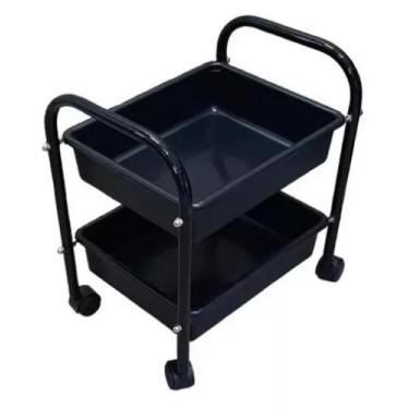 Imagem de Carrinho Porta Esmalte, Auxiliar Manicure - 2 Bandejas - MBM Decor