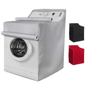 Imagem de BlueStars Tampa de lavadora/secadora para máquinas de carga superior e frontal - à prova d'água e à prova de poeira e proteção solar - W29"D28" H43" - Ajuste com design de zíper grosso - adequado para a maioria das lavadoras e secadoras (prata)