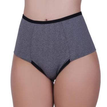 Imagem de Calcinha Alta Compressão Cós Alto Mescla Tanga Modeladora Pós Parto - 