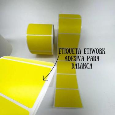 Imagem de ETIQUETA TERMICA 60X40mm CORES BRANCA E AMARELA, AUTOCOLANTE SELECIONE