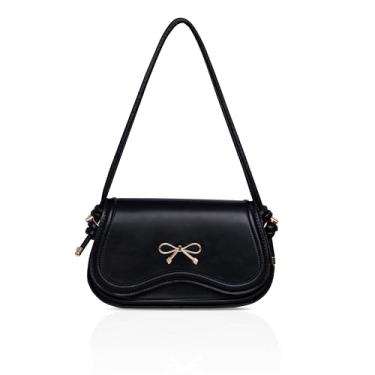 Imagem de ENFANTRY Bolsa de ombro preta bolsa de ombro para mulheres, bolsa de ombro pequena para formatura, coquetel e casamento