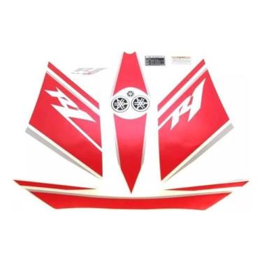 Imagem de Adesivos Compatível Yamaha R1 2008 Branca E Vermelha R108Br - Spts