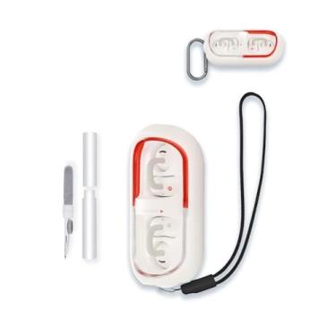 Imagem de Capa para fones de ouvido Moondrop Pill True Wireless com cancelamento de ruído, protetor de silicone macio, portátil, resistente a arranhões, com kit de limpeza, mosquetão e cordão, branca