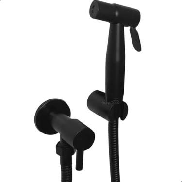 Imagem de Dona D.cor, Ducha Higiênica Completa Preta Chuveirinho Íntimo Registro Inox Banheiro Luxo Bide Parede Ducha Intima 1/4 Volta Preto F