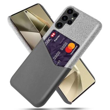 Imagem de Capa para Samsung Galaxy S24 Ultra,Tela e tampa de couro PU,Anti-deslizante,Resistência à impressão digital,Caso de proteção de 360°com 1 slot de cartão atrás-Gray