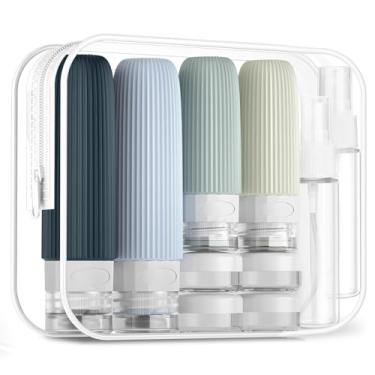 Imagem de kit 16 Viagem Frascos, Recipientes de Viagem de Silicone para Artigos de Higiene Pessoal, Licores Recarregáveis à Prova de Vazamentos Shampoo e Condicionador Garrafas de Higiene (freixo)