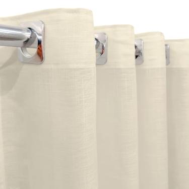 Imagem de Cortina Voil Gaze De Linho Palha 4,00x2,30 Sala Ou Quarto Alto Padrão
