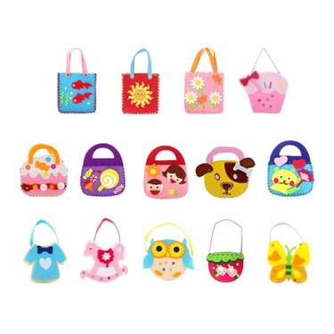 Imagem de Colaxi 14x Bolsas Kit de Costura Infantil Idades 2-8 Desenvolver Coordenação Olho-Mão Educacional