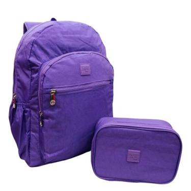 Imagem de Kit Mochila Costas Crinkle Feminina Yepp com Estojo Organizador  Casua