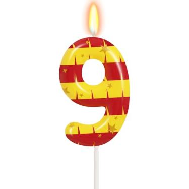 Imagem de Velas de aniversário de feiticeiro mágico – Número 9 velas de cupcake, decorações de bolo, tema de feiticeiro, artigos de decoração de festa de aniversário