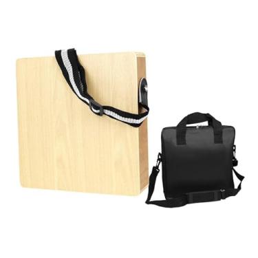 Imagem de Esquirla Caixa de Percussão de Madeira com Bolsa de Armazenamento Tambor de Mão Plano para Show de Férias