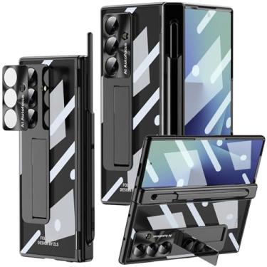 Imagem de YQODSZ Capa para Samsung Galaxy Z Fold 7 com suporte para caneta S e Stylus, capa transparente com suporte para dobradiça, protetor de tela, resistente a arranhões, capa de telefone fina para Z Fold 7