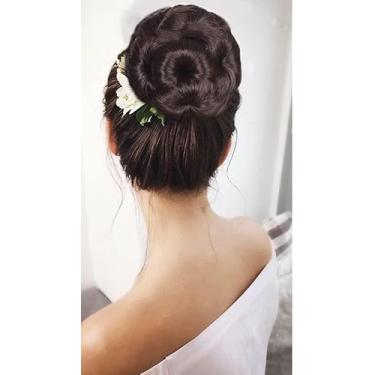 Imagem de Cabelo Humano Coques Bagunçados Cabelo Sintético Chignon Rabo De Cavalo Extensão Clipe Em Coque De Cabelo Para Mulheres Trançado Chignon Extensão Cabelo Updo Peruca Para Festa De C, E