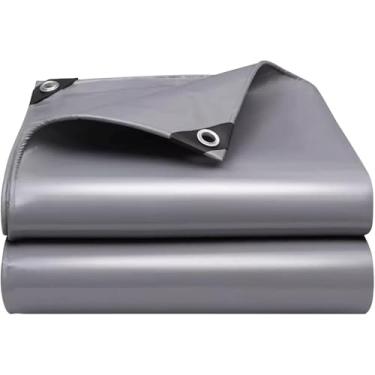 Imagem de Lona Cinza Com Ilhós, Lona Impermeabilizante De Pvc Dupla Face 1x1,2m 2x2m 2x3m 3x4m 4x5m Capa De Lona Resistente Com Borda Reforçada, Folha De Lona Para Pátio, One Color, 2x8m(6.5ftx26.2ft)