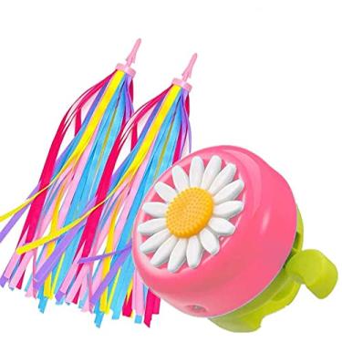 Imagem de kortes 1 pacote de sino de bicicleta infantil e 2 pacotes de cubos de bicicleta para crianças acessórios de bicicleta (rosa e verde)