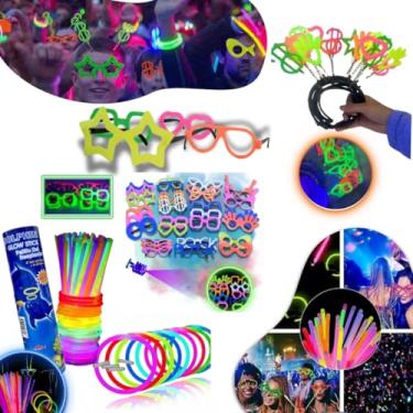 Imagem de Kit Festa Neon 140 Pecas Pulseira Neon Oculos Tiara