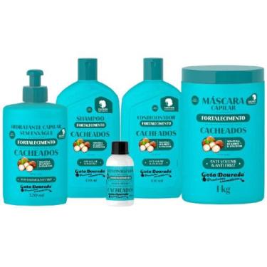Imagem de Kit Gota Dourada Cacheados Tratamento Fortalecedor Completo