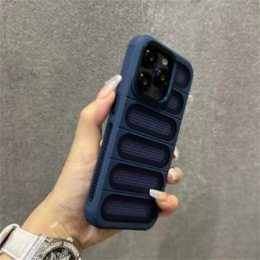 Imagem de Capa de telefone para iPhone 11 12 13 14 15 16 Pro Max Plus Matte Shockproof Bumper Back Cases Cover, Azul, para iPhone 13Pro