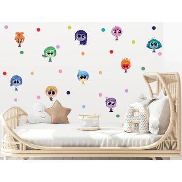 Imagem de Adesivo de Parede Divertidamente Sentimentos Cute Bolinhas - Adesivos 