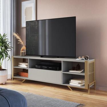 Imagem de Rack para Tv 65 Polegadas Estilo Industrial 180cm Arena/Dourado