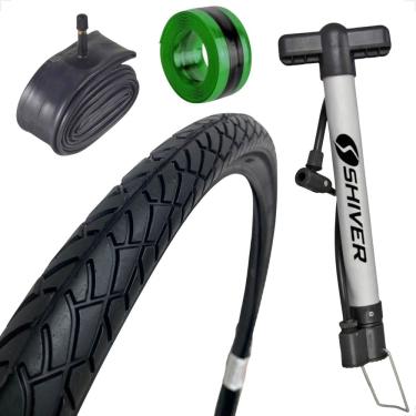 Imagem de Pneu Bicicleta Shiver Praieiro Beach Passeio Aro 26 X 1.95 Balão Urbano + Camara bomba fita antifuro