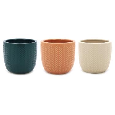 Imagem de Cachepot em Cerâmica Cazza Caiapó 9cm  - Cores Sortidas
