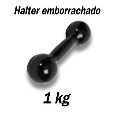 Imagem de Halteres 1kg Emborrachado - P/ Fortalecimento Musculação treino Em Cas