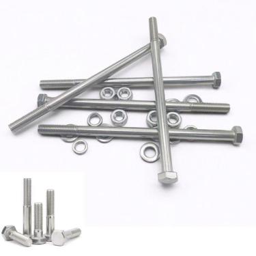 Imagem de Kit 5 parafusos meia rosca parcial sextavado inox m10*200mm - CJFIX