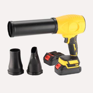 Imagem de Soprador de folhas sem fio, soprador manual potente com bocal estendido, soprador de jato turbo portátil para limpeza de jardim, cuidados com o gramado, 300.000 RPM, com duas baterias e carregador