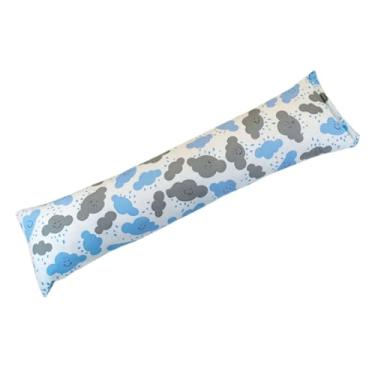 Imagem de Travesseiro Xuxão Infantil para Bebê Estampado- Unissex Menina e Menino – Para Berço, Cama e Viagems para Bebês e Crianças (Nuvem Azul, Infantil 90cm x 23 cm)