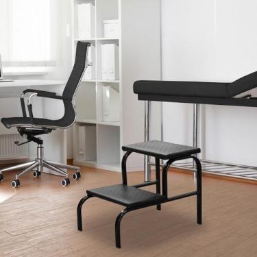 Imagem de Escadinha Multiuso 2 Degraus Para Obeso Piso em MDF Com Emborrachado A