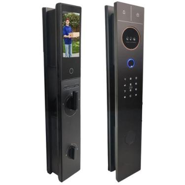 Imagem de Fechadura Eletronica Digital Wifi Biometria Reconhecimento Facial Cart