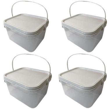 Imagem de Balde Transparente 2.4L Para Cera-Kit 4 Pçs - Nastripack