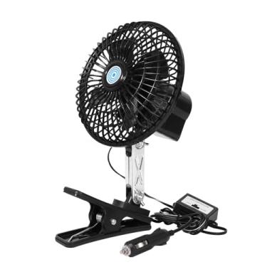 Imagem de CYDZSW Ventilador de carro de 12 V que sopra ar frio, ajuste de 360° pequenos ventiladores de grampo CC de 12 volts, ventilador de clipe oscilante de 90° para trailer, veículos e empilhadeiras (6