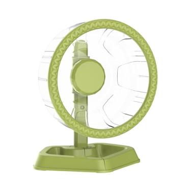 Imagem de Rodas de exercício para hamster, rodas de corrida silenciosas para hamster com suporte ajustável para animais pequenos, ratos anões ouriços sírios gerbils (verde, médio (19,3 cm)