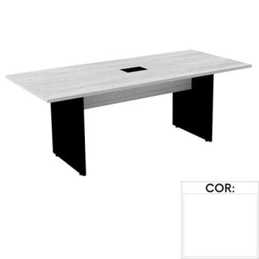 Imagem de Mesa de Reunião com Caixa de Tomada Retangular 200 x 90 cm Pé Painel P