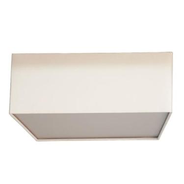 Imagem de Luminária Plafon Quadrado Cúpula em Tecido 40x40x15 - Tom Luz, Branco6