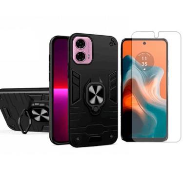 Imagem de Capa Capinha Anel Para Motorola Moto G04 + Pelicula Hidrogel - GR Glob