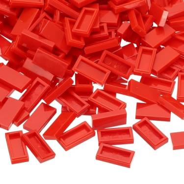 Imagem de PATIKIL 555 Pcs Flat Blocks Bulk, 1x2 Square Dark Red Classic Tiles Smooth Surface Mini Building Blocks Accessories Compatible Bricks Kits for Building Floor Walls Mosaic Pixel Arts