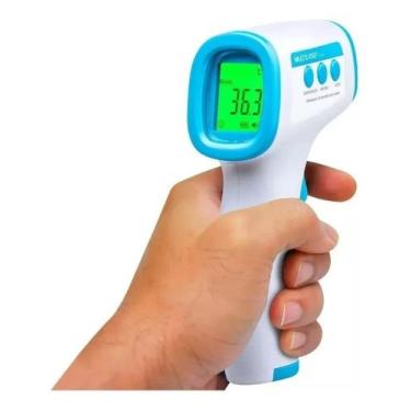 Imagem de Termômetro Corporal Medir Febre Infravermelho Sem Contato - Multi, Azu