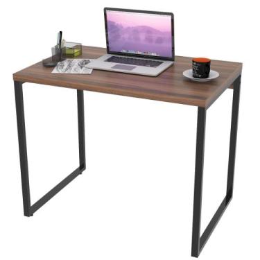 Imagem de Mesa Para Escritório Home Office Estilo Industrial Form 90 cm Nogal - 