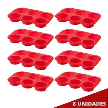 Imagem de Kit 8 Formas de Silicone 6 Cupcakes Sortida Petit Gateau - QUALITY HOU