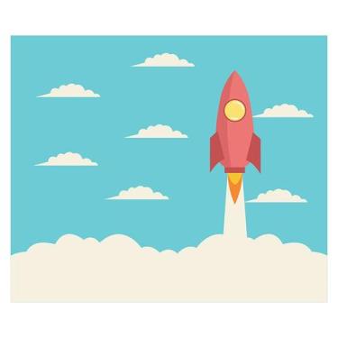 Imagem de Papel de Parede Adesivo Infantil Foguete Quarto Menino Menina - 681pcm